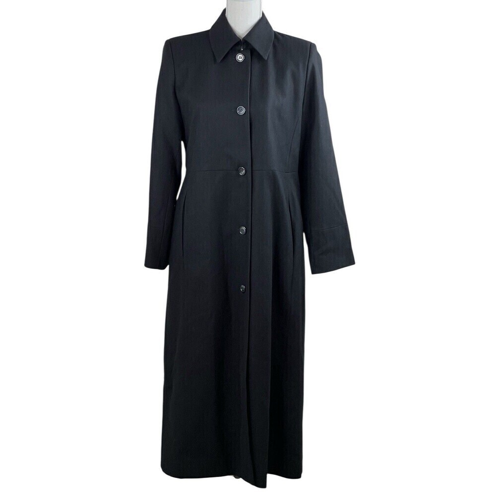 NWT Vintage Harve Benard Coat Womens Size 6 Wool Blend Button Up Black $220
